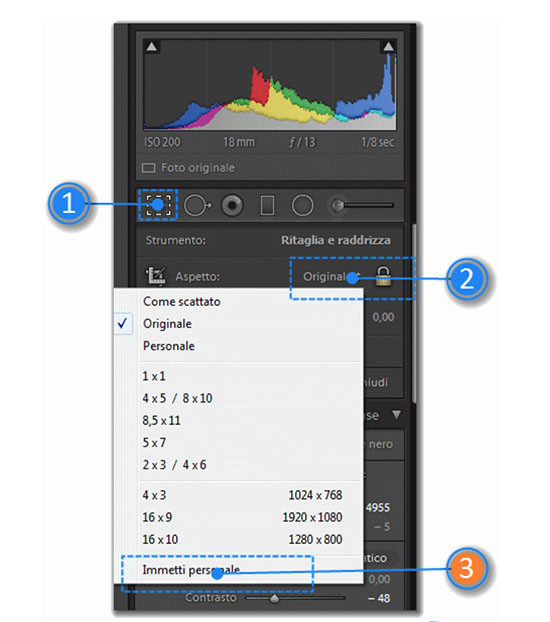 Come fare un crop 16:9 in Lightroom