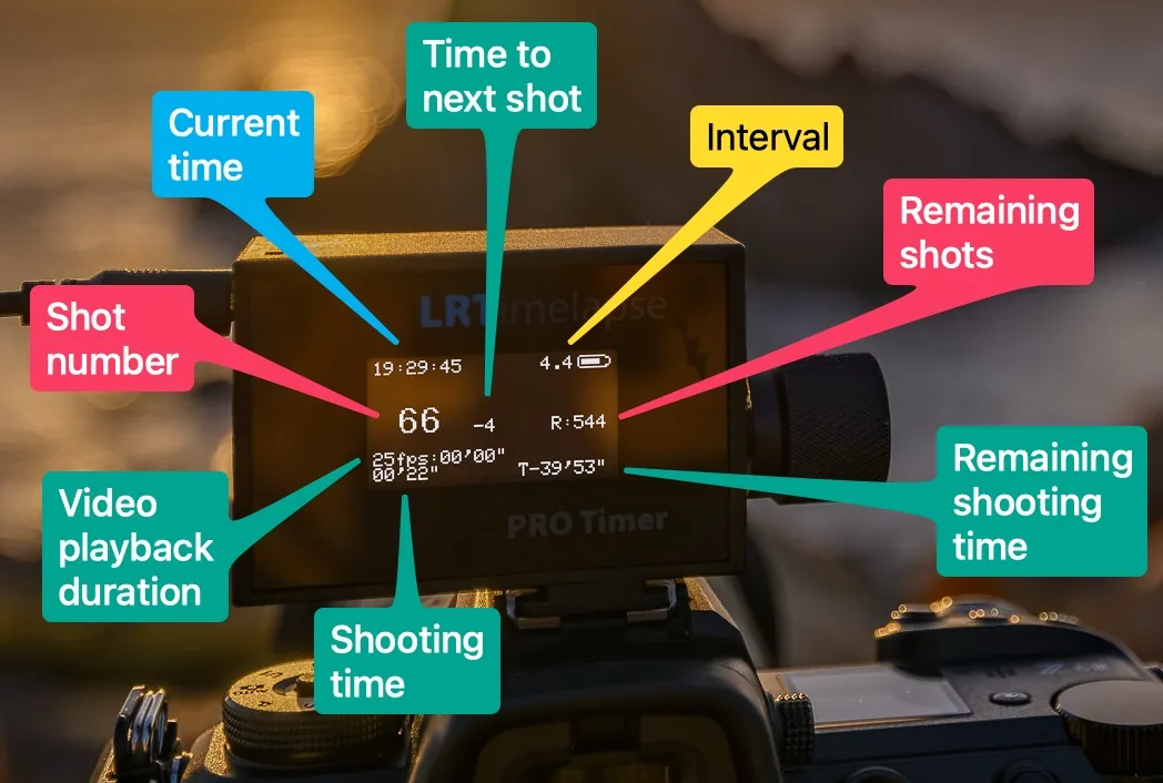 Display OLED del LRTimelapse PRO Timer 3.5