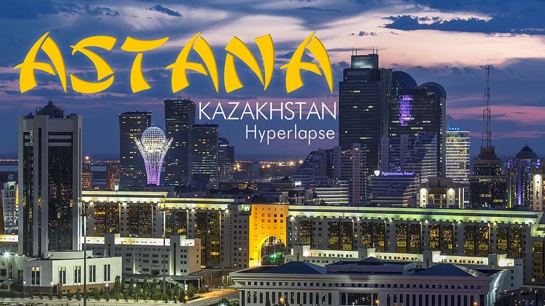 Viaggio hyper-lapse verso Astana, la moderna capitale del Kazakhstan